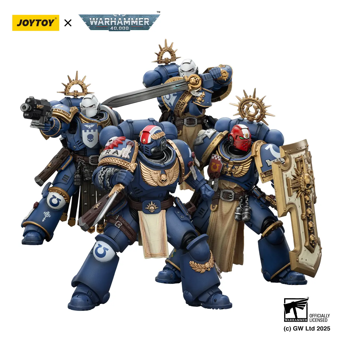 Joytoy 1/18 Collectible PVC Uniform Articulated Action Figure Set - 4PCS (Ultramarines Titus, Metaurus, Levantus, Torvald), Pvc Action Figures, Uniform Figures