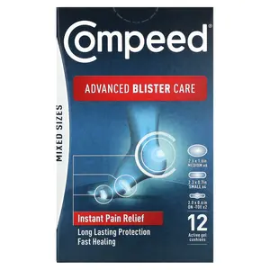Compeed Advanced Blister Care, Mixed Sizes, 12 Active Gel Cushions | HSA/FSA Eligible