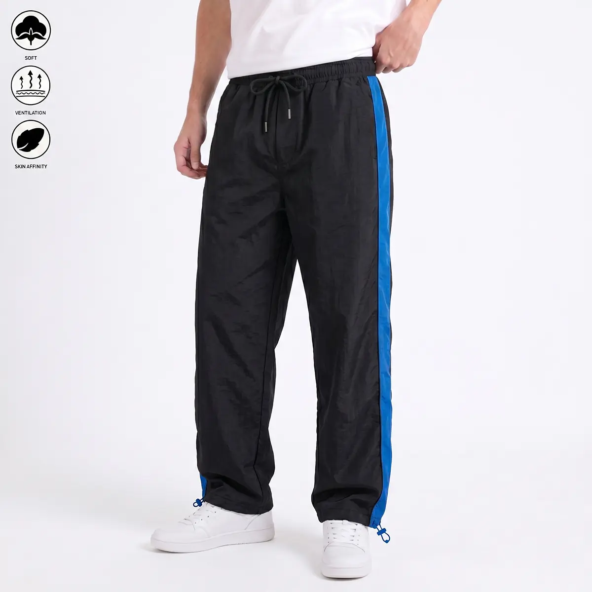 Men's Color Block Fashion Casual Trousers - Contrast Panel Design, Lightweight Breathable Streetwear Bottoms, Outdoor Wear for Summer Everyday Active & Hip Hop Style
