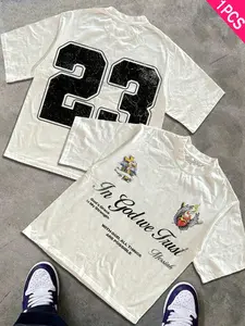 Men's Loose Fit Casual Cartoon Print T-Shirt, Faith God Pattern, All-Season Wear, Unisex Streetwear, Young College Style, Menswear, Clothes