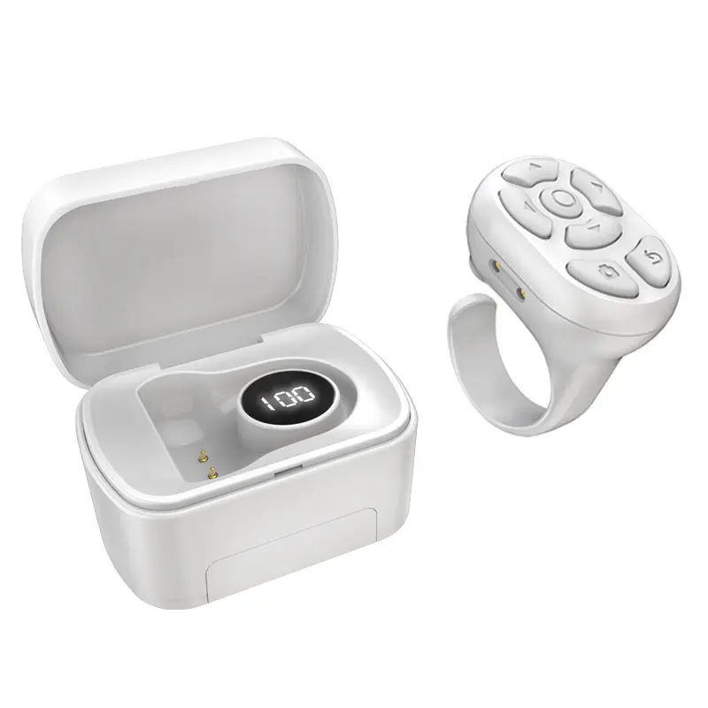 Wireless BT Ring Remote Control Fingertip Selfie Video Controller For TikTok Page Turner Browsing For iOS Android, Charging, Cool Gadgets