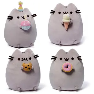 Cute gray cat  pillow, home and office decoration, stylish snack accent, soft  cushion for sofa, bed, and table stuffed animals huggy wuggy plush poopsie surprise toy