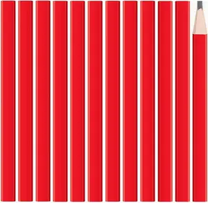 36 count Carpenter Pencils Bulk, Flat Black Lead Octagonal Construction Pencils, Woodworking Marking