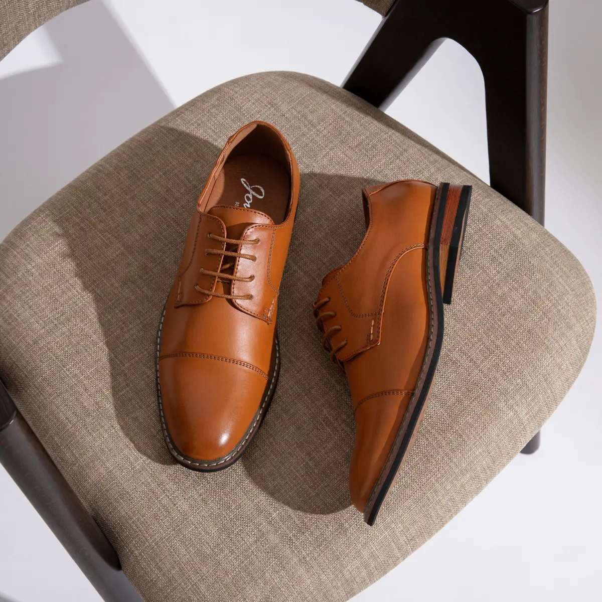 Men's Dress Cap Toe Shoes Wingtip Brogue Oxford Formal Shoes for Men Business Derby Shoes