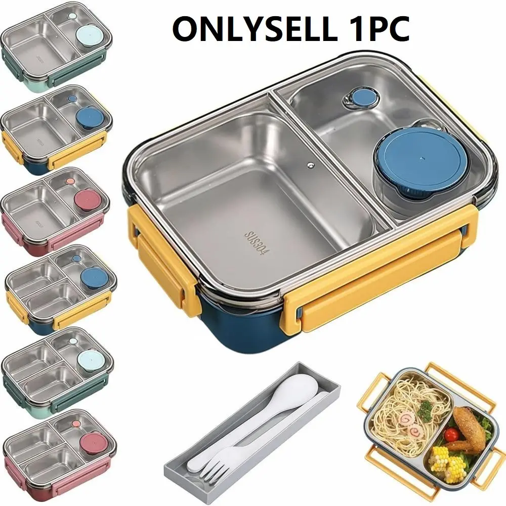 850ml Portable Travel Thermal Lunch Boxes for Children Adults Thermo Soup Bento Box Leakproof Insulated Lunchbox Stainless Steel Insulated Heating Food Storage Container