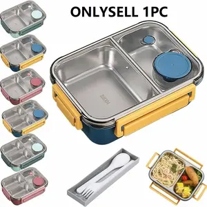 850ml Portable Lunch Boxes for Children Adults Thermo Soup Bento Box Stainless Steel Insulated Heating Food Storage Container