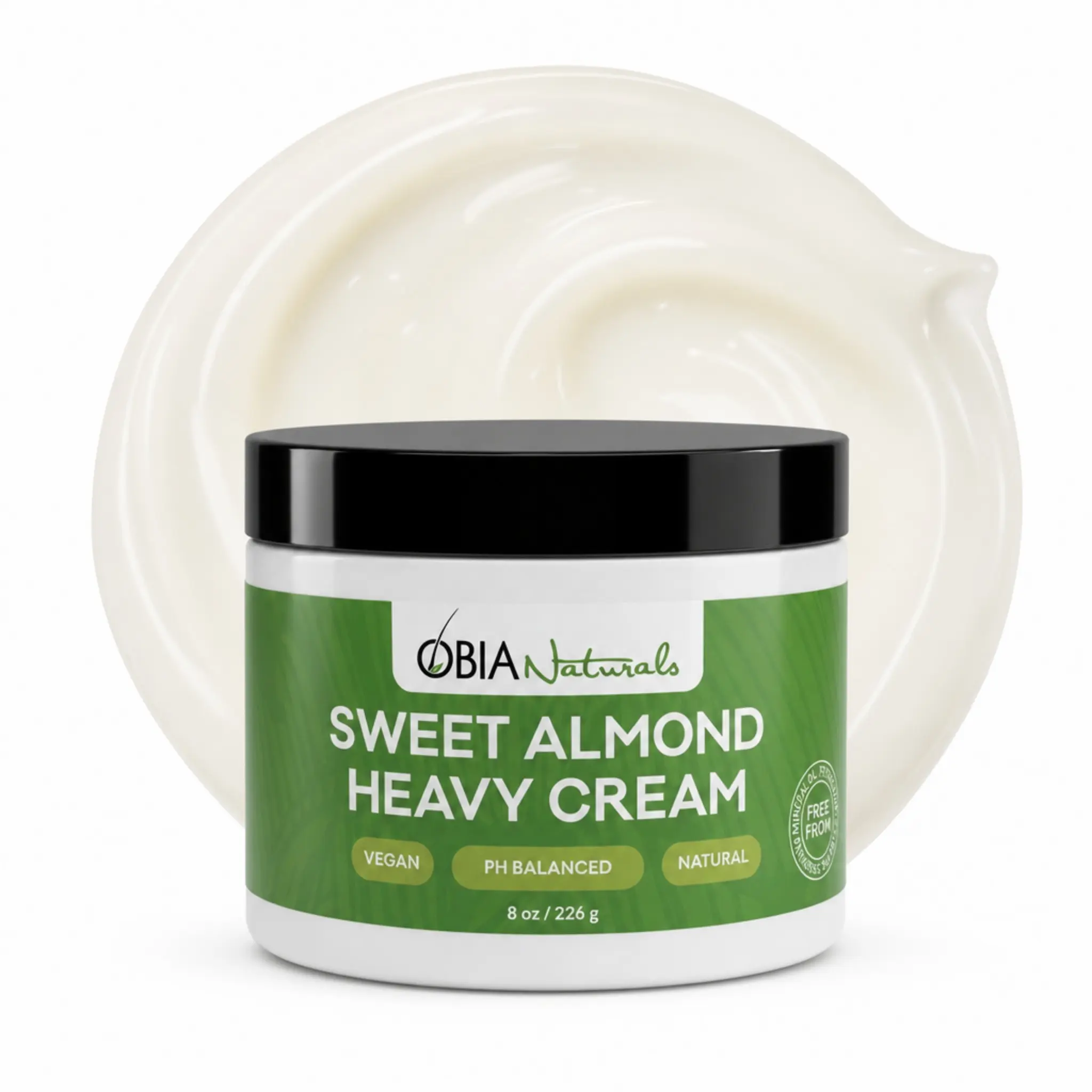 OBIA Naturals Sweet Almond Heavy Cream Leave-In Conditioner - Rich Moisture for Dry, Coarse Curly Hair, 8oz