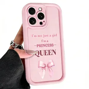 Queen in Pink Pattern Phone Case Compatible with iPhone 17 Pro Max 16 16e 15 14 Plus 13 12 Mini 11 Air X XS TPU Lens Protection Durable Soft Cover Gift 2D printing