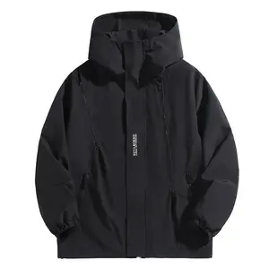 2025 New Style Big Size 12XL Bomber Jacket Men Hooded Zipper Windbreaker Fitted Long Sleeve Casual Autumn Outerwear Waterproof Windproof