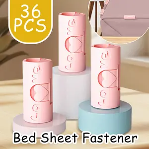 36 Counts Bed Sheet Clips with Two-Speed Adjustment – Secure Hold Against Slipping Falling Out – Random Color Assortment