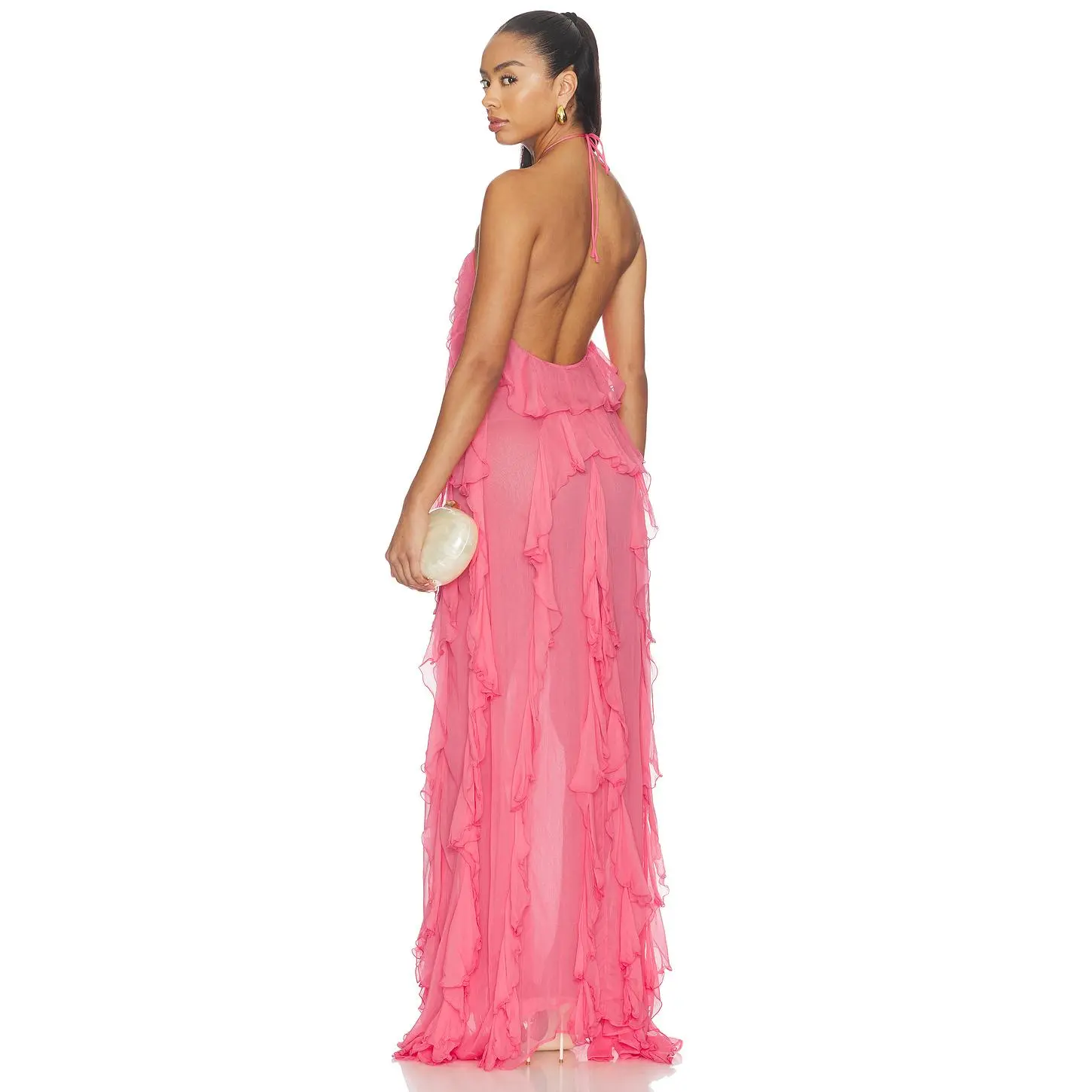 Ronny Kobo Liora Dress in Coral