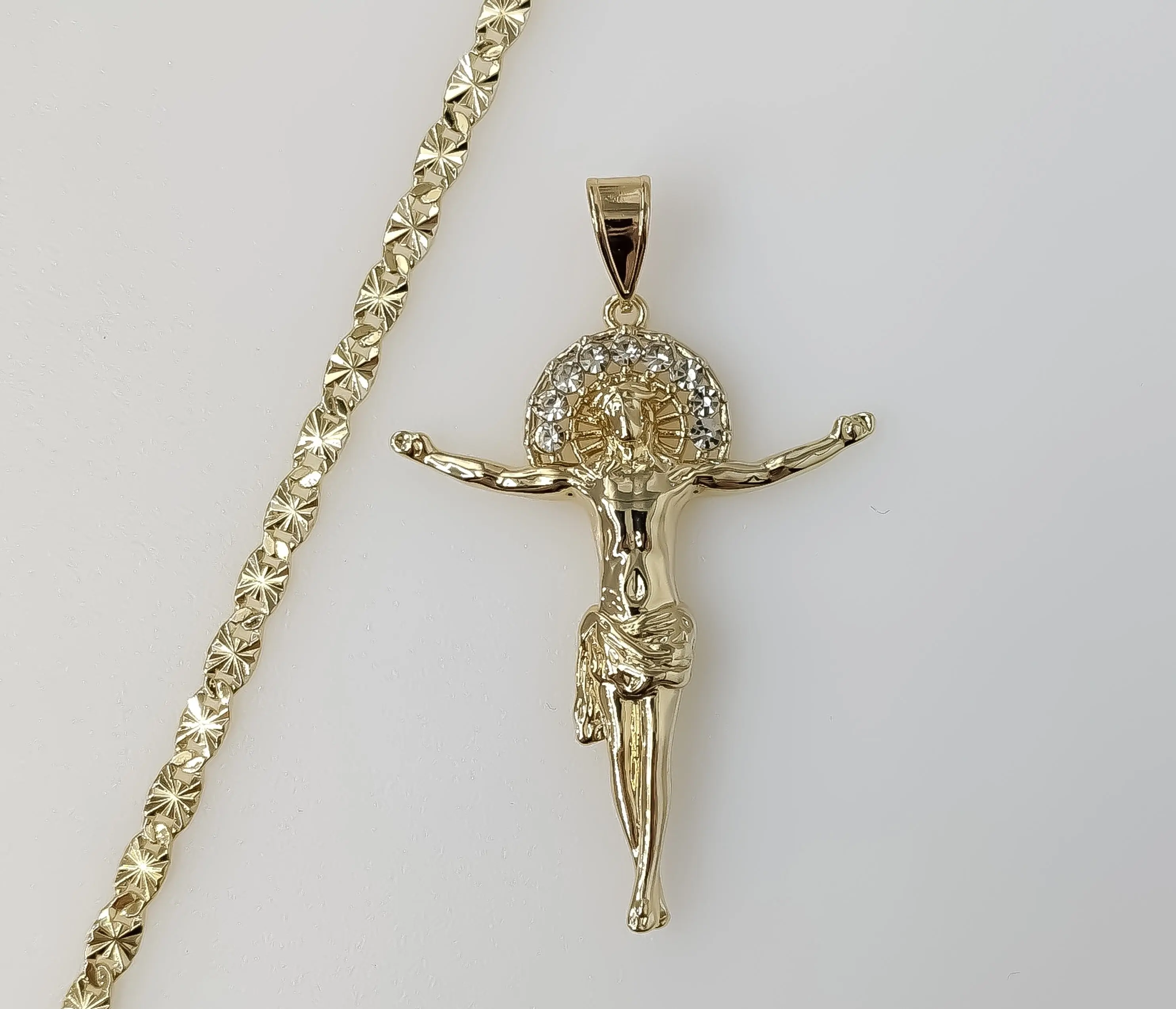 Plated Cross 4mm Star Chain Necklace