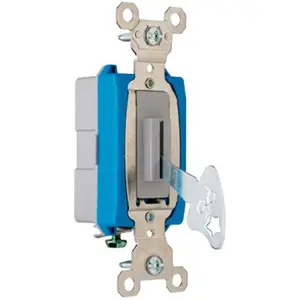 212 MAIN UL Certified 15A Grounding Heavy-Duty Keyed Single Pole Toggle Switch, Gray, Model PS15AC1L with Key Lockout