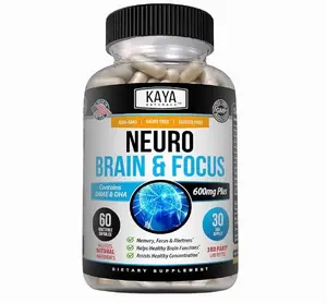Neuro Brain Nootropic Energy Capsule - 60 Count - Memory & Focus Support - Cognitive Function - Healthcare, Fitness, Dietary Edible Vitamin