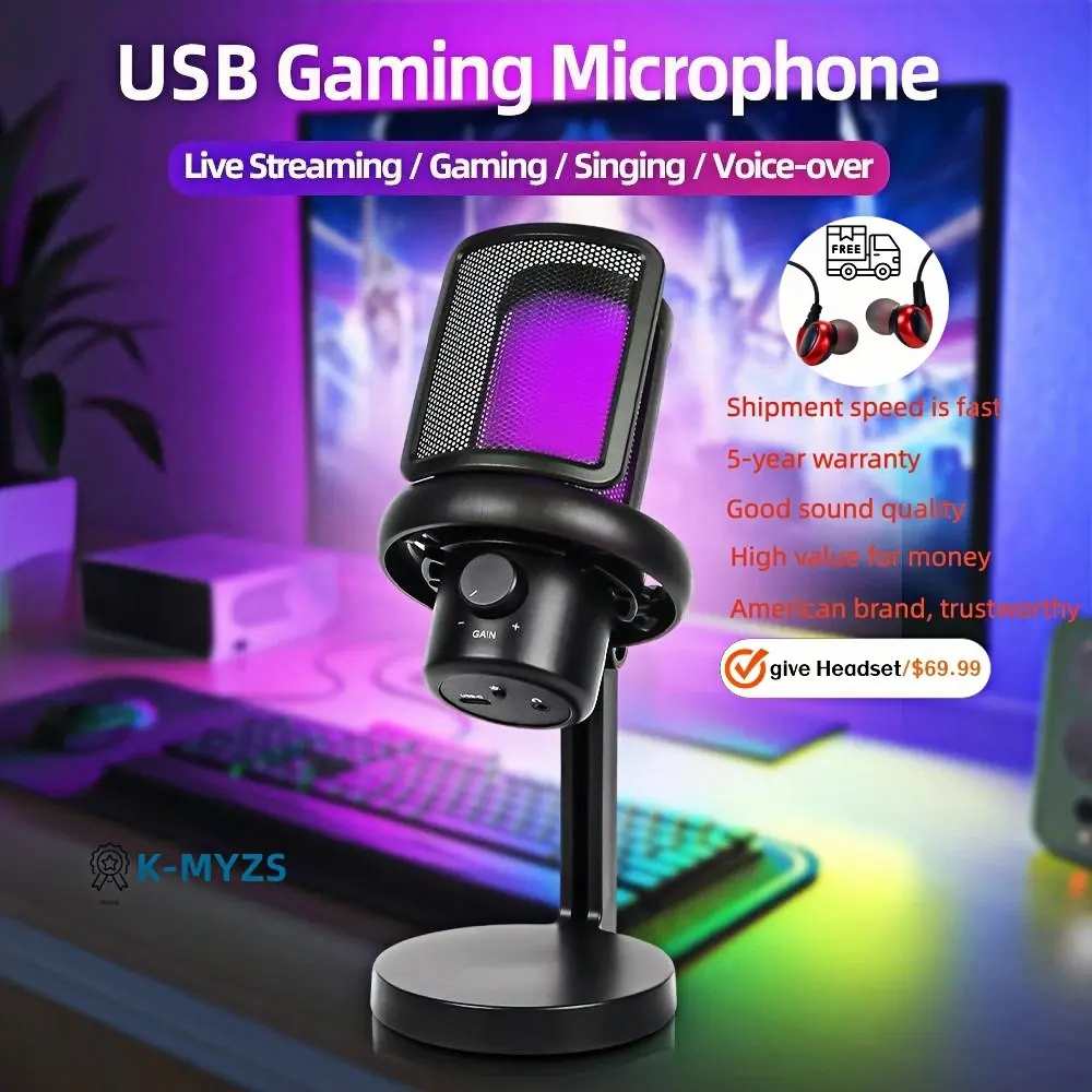 K-MYZS MV-3 Gaming Broadcast Microphone Professional Streaming Voice Chat Audio Equipment