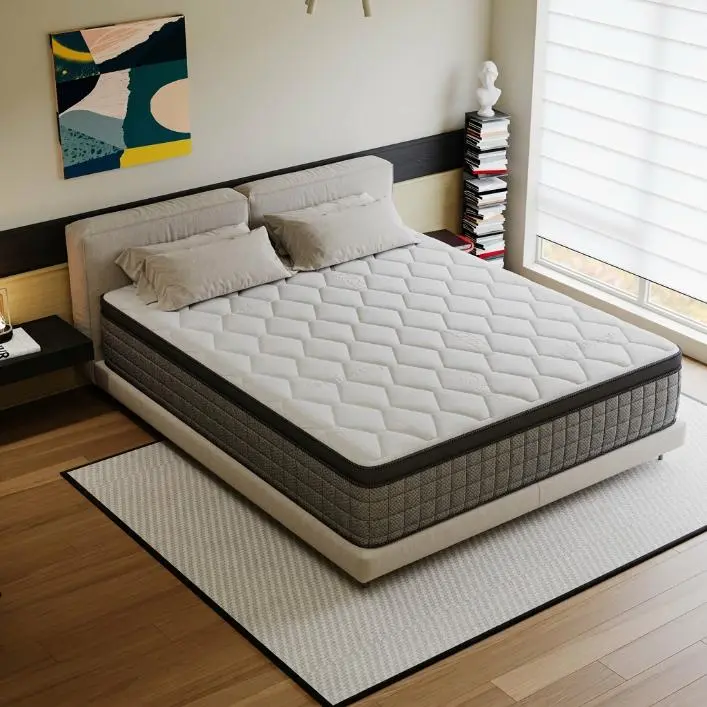 Luxurious Quilted High Quality Mattress - Foam Filling, 9-12 in, Antibacterial, Modern Design for Comfortable Sleep (Full Sized Mattresses) | TikTok Shop Spring Glow Up, Foam Filling Mattress, Rectangular