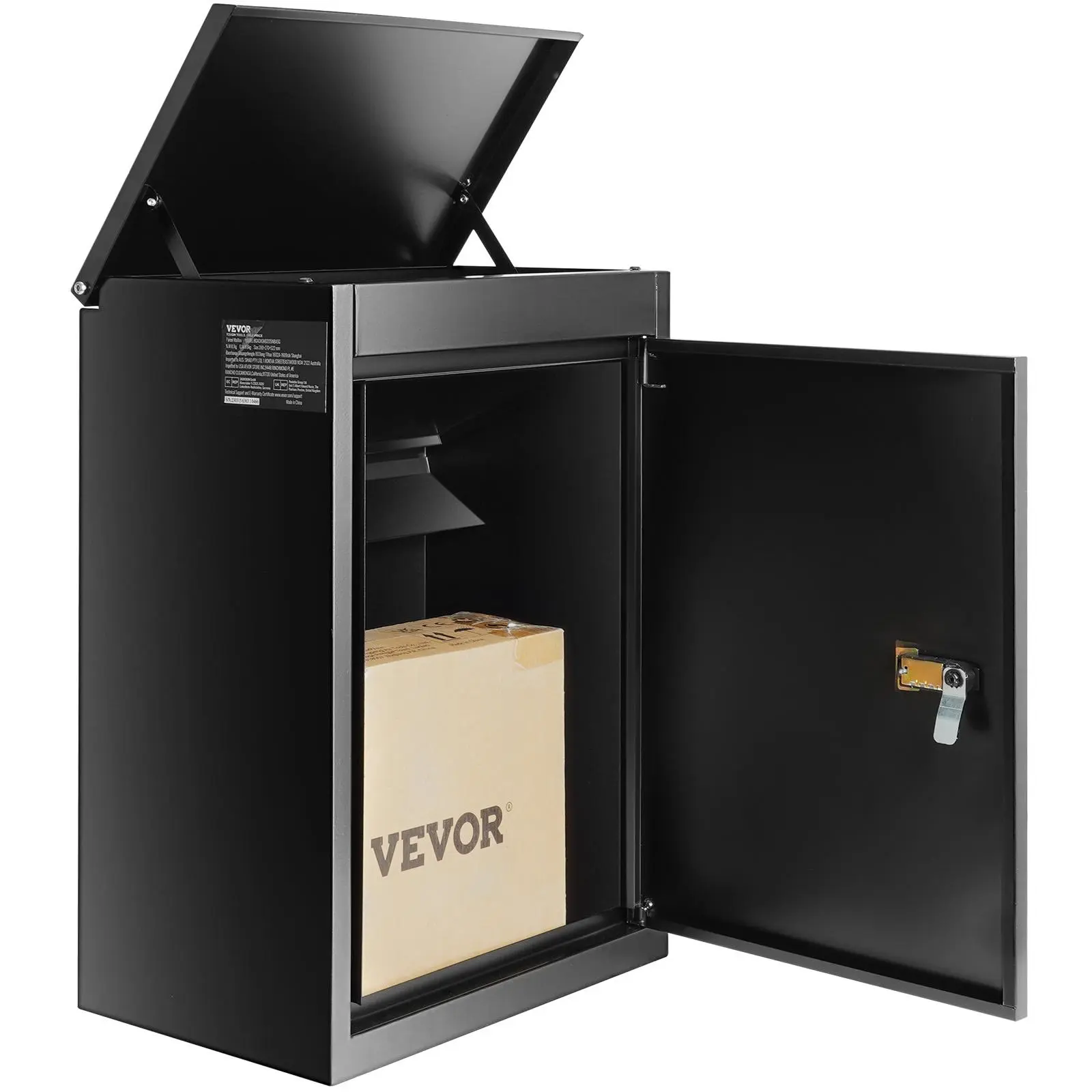 【Backtoschool】VEVOR Lockable Storage Boxes, Galvanized Steel Wall Mount Mailbox with Coded Lock, Anti-Theft Baffle, IPX3 Waterproof, 4 Pre-Drilled Holes, 15.4"x10.6"x20.5", 13.6"x8"x7.5" Max Size, Holds 46 Packages, Locking Organizer for Porch, Curbside,