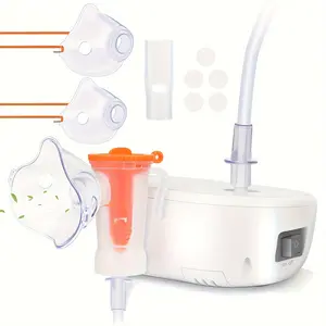 Portable Nebulizer for Home Use Silent Operation High-Performance Grade with Strong Mist Travel Storage Kit for Car Replacement Inhalation Tube and Mask