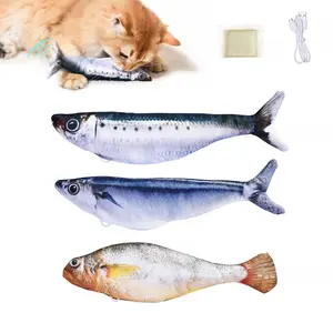 Gravity Super Small Fish Jumping Fish Realistic Fish Automatic Cat Toy Stick Self-Entertainment Electric Toy Bite Resistant Chew Toy