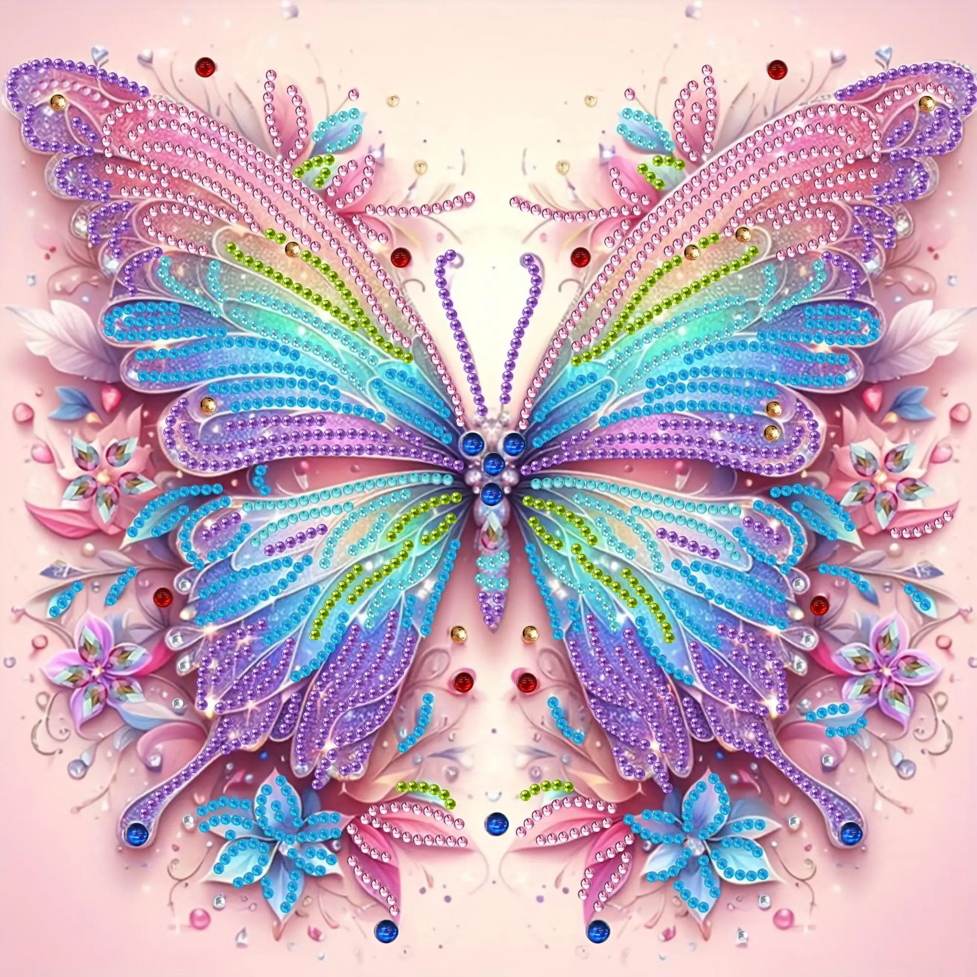 Butterfly Pattern Painting without Frame, DIY 5D Diamond Arts Colorful Painting Kit, Wall Art Decor for Home Living Room Bedroom