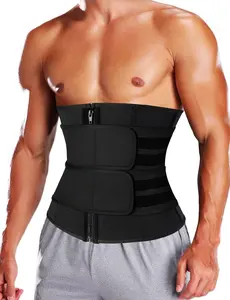 Menswear Sweat Sauna Waist Trainer Belt Body Shaper Cincher Solid Bands Tummy Control Workout Sports Girdle Gym Shapewear Workout Fitness Compression Fabric Neoprene Plain