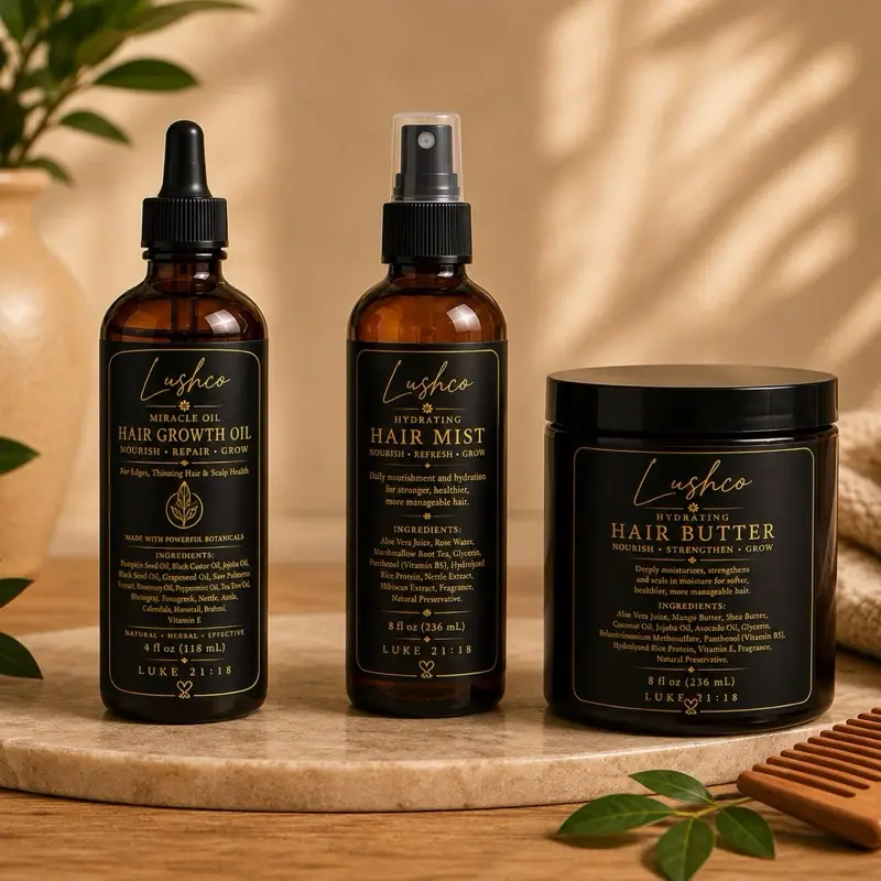 LCO Kit (for Natural Hair Care, Includes Leave-In Conditioner, Cream, Oil)