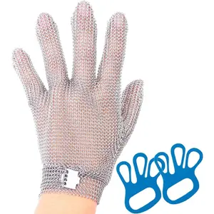 Cut Resistant Gloves Food Grade Stainless Steel Metal Mesh Chainmail Gloves for Butcher Meat Cutting Fish Filleting Oyster Shucking Clothing Cutting and Leather Processing (Small (Pack of 1))