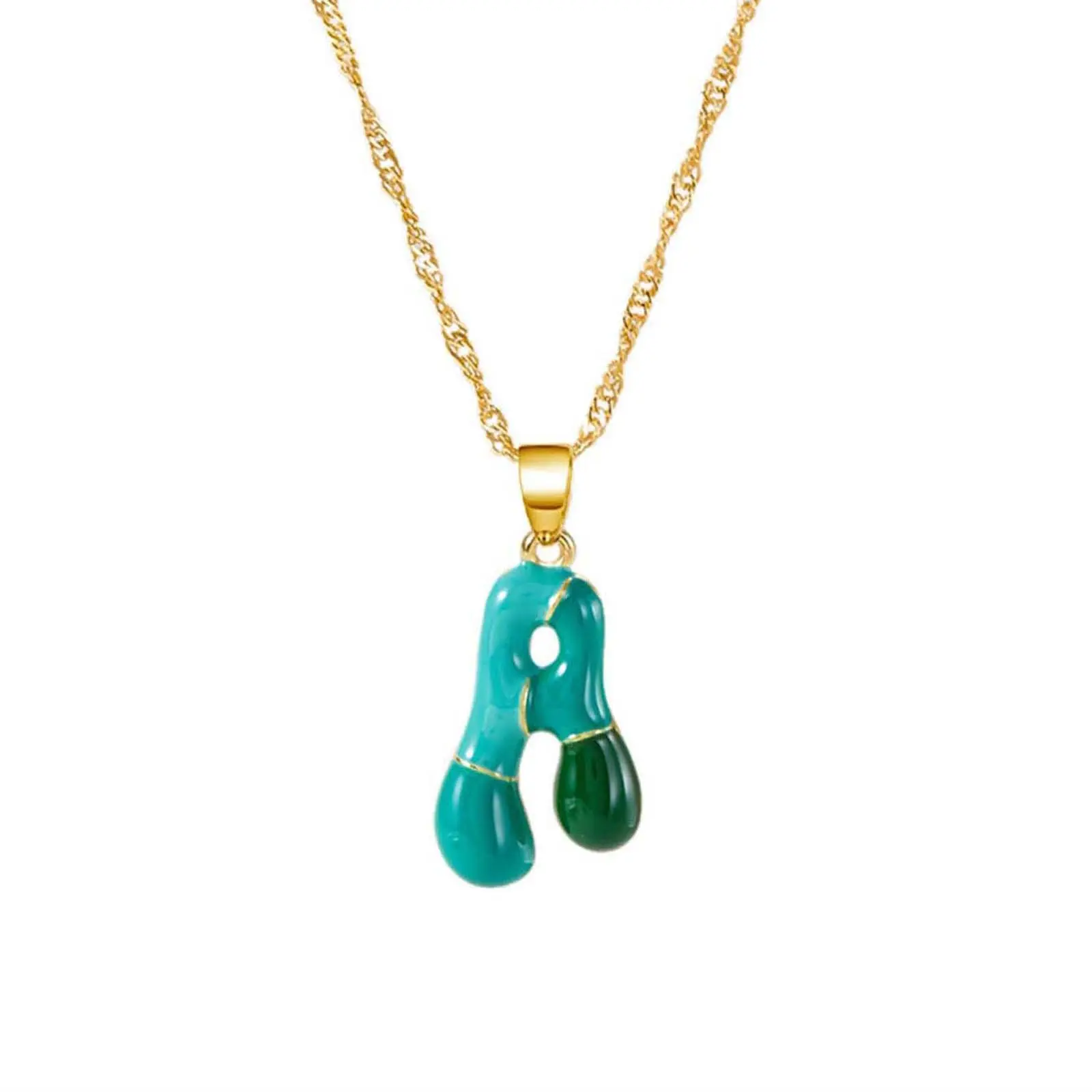 Bubble color dopamine 26 letter necklace y2k girl's name initials gift jewelry Bubble color dopamine 26 letter necklace y2k girl's name initials gift jewelry