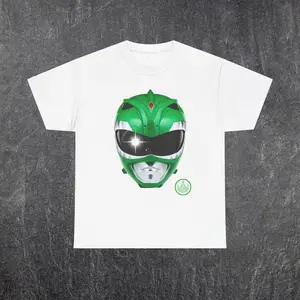 Green Ranger MM T-Shirt - Vintage Cotton Casual Top with Oversized Fit, Classic Style, Retro Design, Smooth Fabric