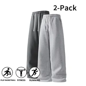 2-Pack Ultra-Soft Wide-Leg Sweatpants | Breathable Athletic Pants for Basketball, Running & Gym
