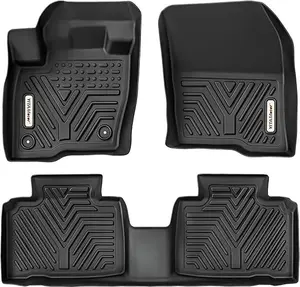 YITAMOTOR Car Floor Mats for 2015-2024 Ford Edge - Custom Fit Black TPE Floor Liners, All-Weather Protection, Car Accessories Interior Vehicle Use