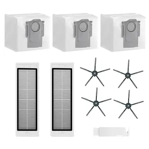 HOME TIMES 10 Pcs Q5 Accessories Kit Replacement Compatible with Roborock Q5, Q5+ Robot Vacuum Cleaner, 4 Side Brushes, 2 HEPA Filters, 3 Dust Bags, 1 Cleaning Brush