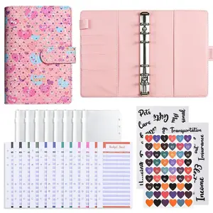 A6 Budget Binder, Savings Binder, 1 Count Money Saving Planner with Zippered Cash Envelopes Sheet & Stickers, Money Saving Budget Planner for Budgeting