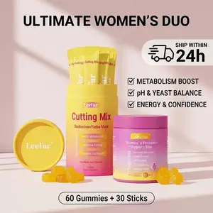 LEEFAR Glow Up Duo — She Juicy Women’s Probiotic + Slippery Elm & Cutting Mix with Berberine + Yerba Mate Support