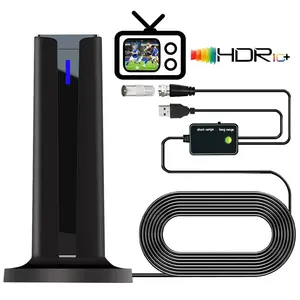 6000 Miles 25DBI Digital Antenna for Smart TV Indoor with 3M-Stick Base, 360°&Long Range Reception 4k 1080p for Local Channels  free support tv antenna