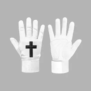 Faith Cross White Kids Baseball Batting Gloves