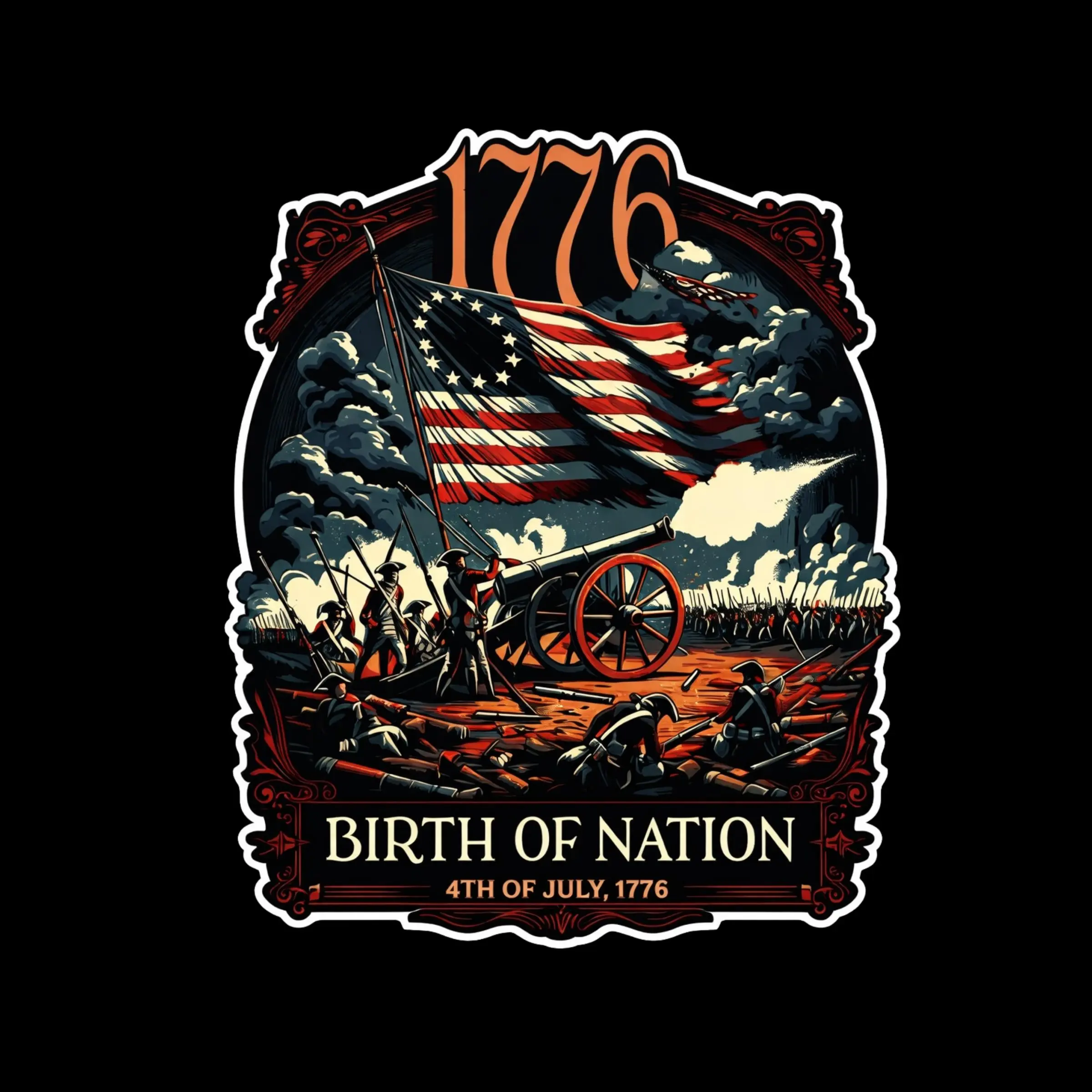 Revolutionary War Soldier Sticker, Vintage 1776 Birth of Nation ...