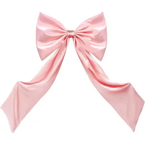 Large Satin Bow 24 x 42 Inches Pink Giant Bow Ribbon Tie for Coquette Room Decor Birthday Party Backdrop Wall Decoration (Pink)