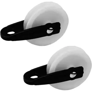2Pcs 2 inch Diameter Nylon Clothesline Rope Pulley Kit for Outdoor Clotheslines