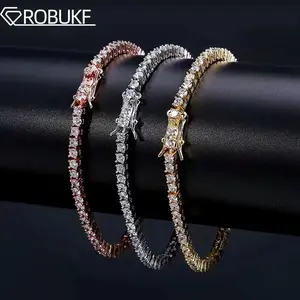 D Color VVS1 Moissanite Tennis Bracelet for Women Men Original S925 Sterling Silver 18K Gold Plated with GRA Wedding Jewelry