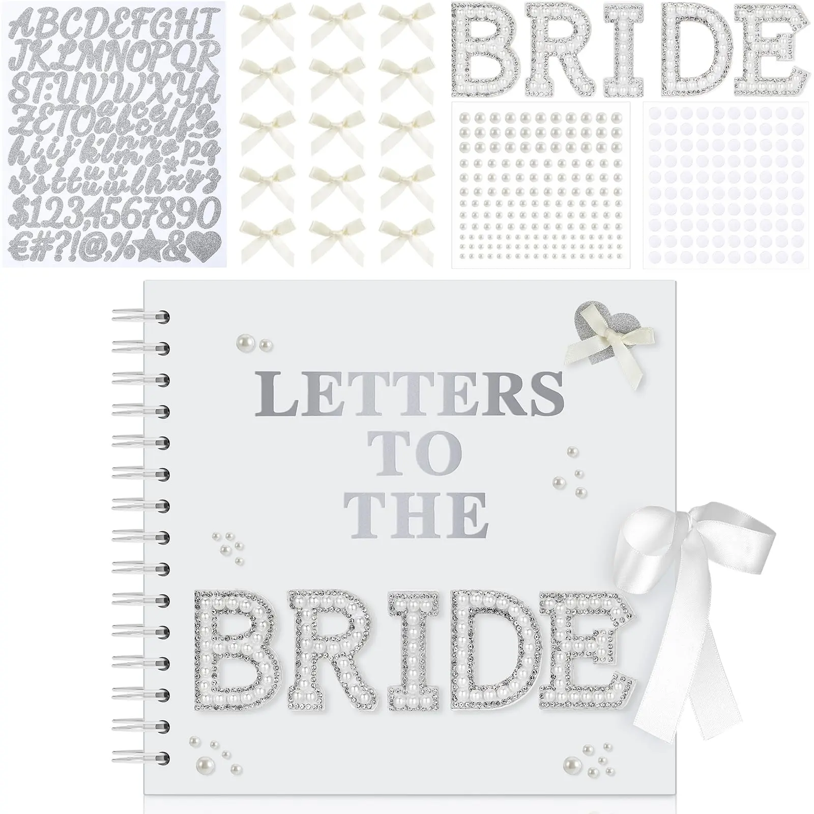 Letters to the Bride Book Wedding Gift - Heartfelt Wedding Letters Scrapbook for Bride, DIY Bridal Shower Gift from Bridesmaids & Mom, Elegant Pearl Decor Keepsake Memory Book for Wedding Morning Letters to the Bride Book Wedding Gift - Heartfelt Wedding Letters Scrapbook for Bride, DIY Bridal Shower Gift from Bridesmaids & Mom, Elegant Pearl Decor Keepsake Memory Book for Wedding Morning