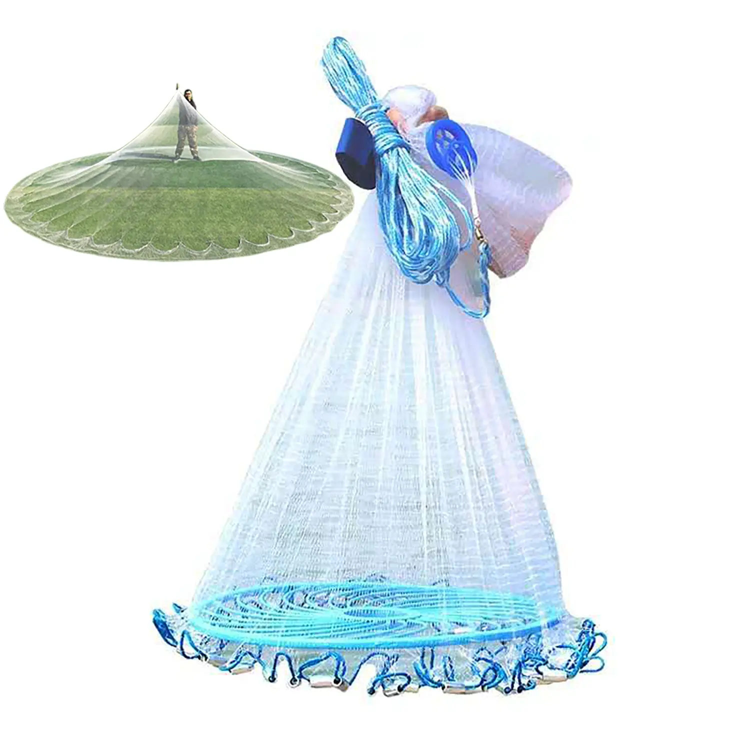 Seawater freshwater fishing nets, used for bait trap fishing nets, equipped with heavy-duty rust-free settlers