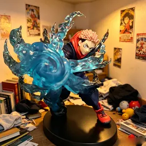 1 piece Jujutsu Kaisen Yuji Itadori Action Figure, Battle Version with Special Effects ,Jujutsu Kaisen Yuji Itadori Statue, Battle Pose with Special Effects Base ,Yuji Itadori Collectible Figure, Anime Peripheral for Desk & Room Decoration