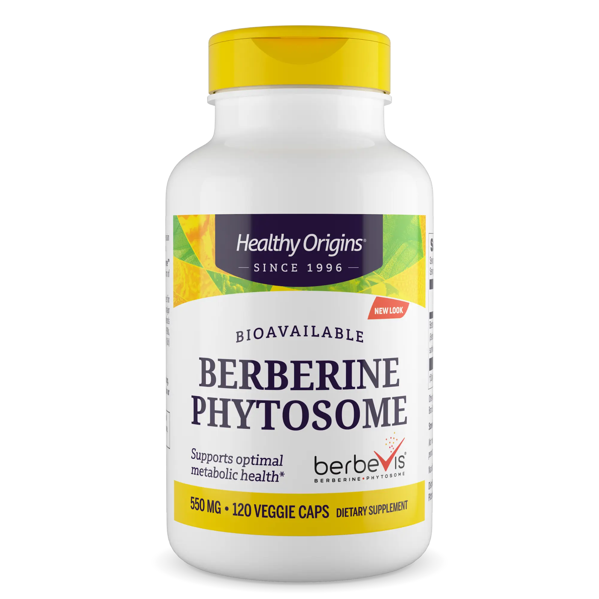 Healthy Origins - Bioavailable Berberine Phytosome - 550 MG 120 Veggie Caps - Supports Optimal Metabolic Health US Healthcare Supplement