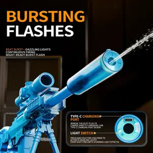 [Magic Toy]  Electric Powerful Water Blaster for Kids, Long Range Spray Toy with Scope & Stand, Summer Outdoor Play