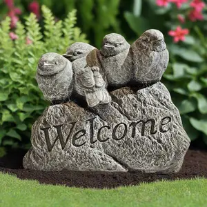 Chirpy Welcome Bird Statue (8" x 10")