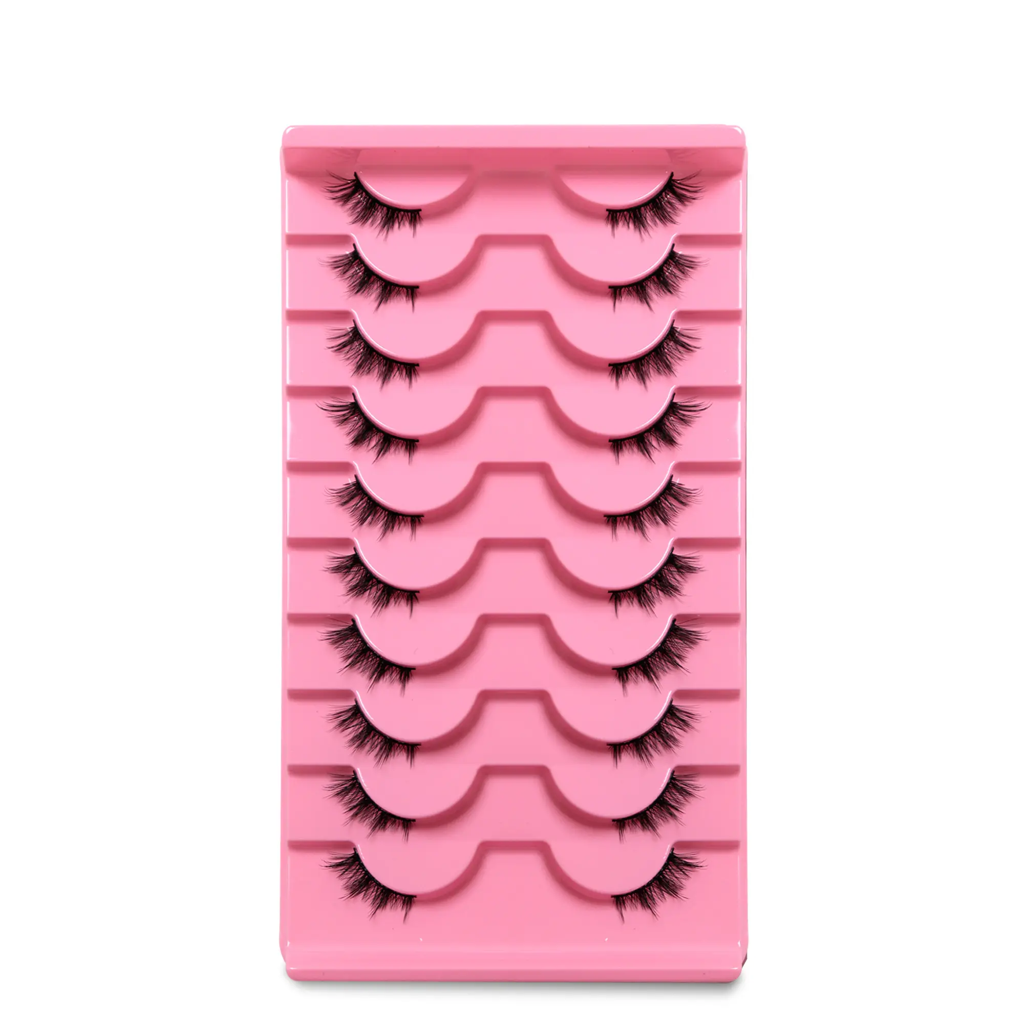 10 Pairs Half Eye Super Natural Curled Fluffy Thin False Eyelashes, Daily Style 11mm, Non-Toxic Solid Form, No Flammable Liquid, High Quality Eyelashes