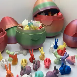 Mini Bunnies With Egg Bunny Easter Gift Figurine