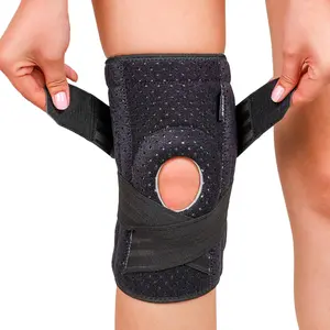 Caspe 1 Pack Knee Brace for Women & Men – Adjustable Knee Brace for Pain Relief with Patella Gel Pad & Side Stabilizers & Compression Straps – ACL, Meniscus Tear, Arthritis, Running Support