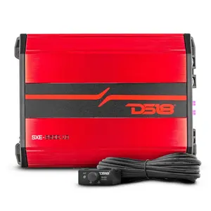DS18 DS-SXE-2500.1D/RD Class D 1-Channel Monoblock Amplifier 2500 Watts Red 1-Ohm Stable Red DS18 Adjustable